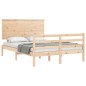 vidaXL Estructura de cama de matrimonio con cabecero madera maciza vidaXL Estructura de cama de matrimonio con cabecero madera maciza