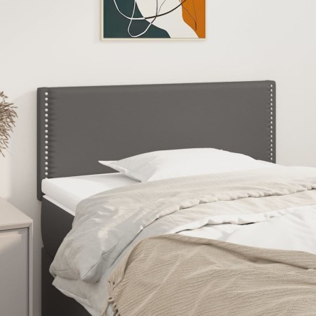 vidaXL Cabecero de cuero sintético gris 100x5x78/88 cm