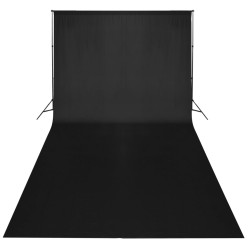 vidaXL Telón de fondo para fotografía algodón negro 300x300 cm  