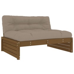 vidaXL Sofá central madera maciza de pino marrón miel 120x80 cm