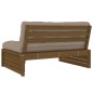 vidaXL Sofá central madera maciza de pino marrón miel 120x80 cm vidaXL Sofá central madera maciza de pino marrón miel 120x80 cm