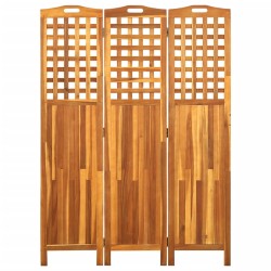vidaXL Biombo de 3 paneles madera maciza de acacia 121x2x170 cm
