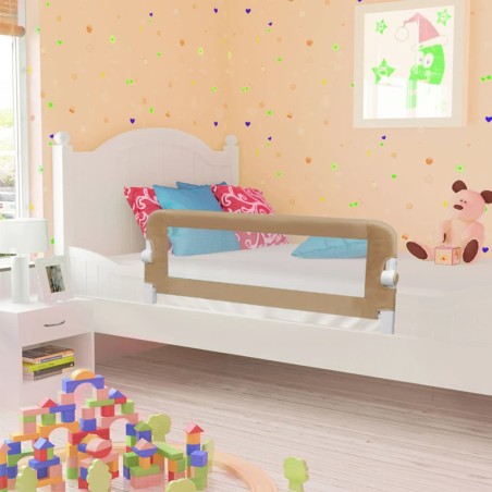 vidaXL Barandilla de seguridad cama de niño poliéster taupe 120x42 cm