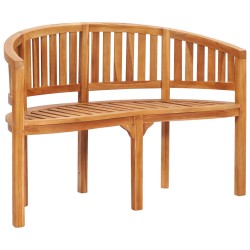 vidaXL Banco con forma de banana madera maciza de teca 120 cm