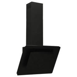 vidaXL Campana extractora acero inoxidable vidrio templado negro 60 cm