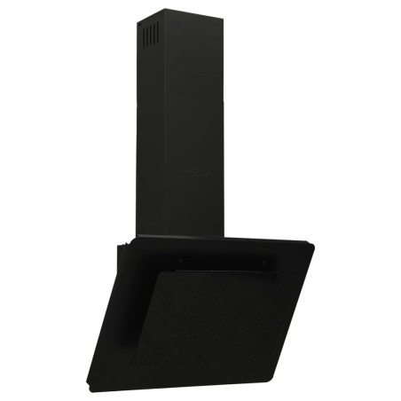 vidaXL Campana extractora acero inoxidable vidrio templado negro 60 cm