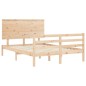 vidaXL Estructura de cama de matrimonio con cabecero madera maciza vidaXL Estructura de cama de matrimonio con cabecero madera maciza