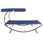 vidaXL Tumbona sofá de jardín con toldo azul vidaXL Tumbona sofá de jardín con toldo azul