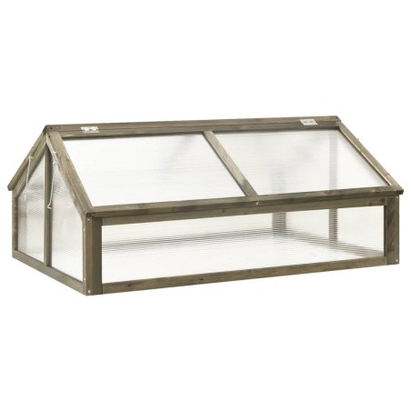 vidaXL Invernadero de madera de abeto gris 114x80x50 cm