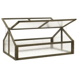 vidaXL Invernadero de madera de abeto gris 114x80x50 cm