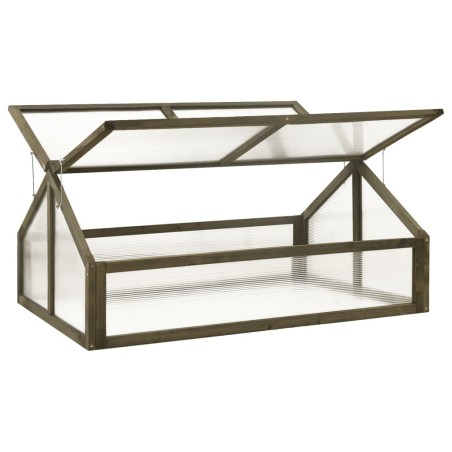 vidaXL Invernadero de madera de abeto gris 114x80x50 cm
