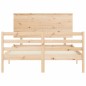 vidaXL Estructura de cama de matrimonio con cabecero madera maciza vidaXL Estructura de cama de matrimonio con cabecero madera maciza