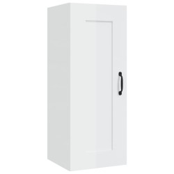 vidaXL Armario colgante madera contrachapada blanco brillo 35x34x90 cm