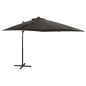 vidaXL Sombrilla voladiza con poste y luces LED gris antracita 250 cm vidaXL Sombrilla voladiza con poste y luces LED gris antracita 250 cm
