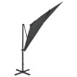 vidaXL Sombrilla voladiza con poste y luces LED gris antracita 250 cm vidaXL Sombrilla voladiza con poste y luces LED gris antracita 250 cm