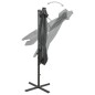 vidaXL Sombrilla voladiza con poste y luces LED gris antracita 250 cm vidaXL Sombrilla voladiza con poste y luces LED gris antracita 250 cm