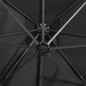 vidaXL Sombrilla voladiza con poste y luces LED gris antracita 250 cm vidaXL Sombrilla voladiza con poste y luces LED gris antracita 250 cm
