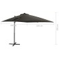 vidaXL Sombrilla voladiza con poste y luces LED gris antracita 250 cm vidaXL Sombrilla voladiza con poste y luces LED gris antracita 250 cm