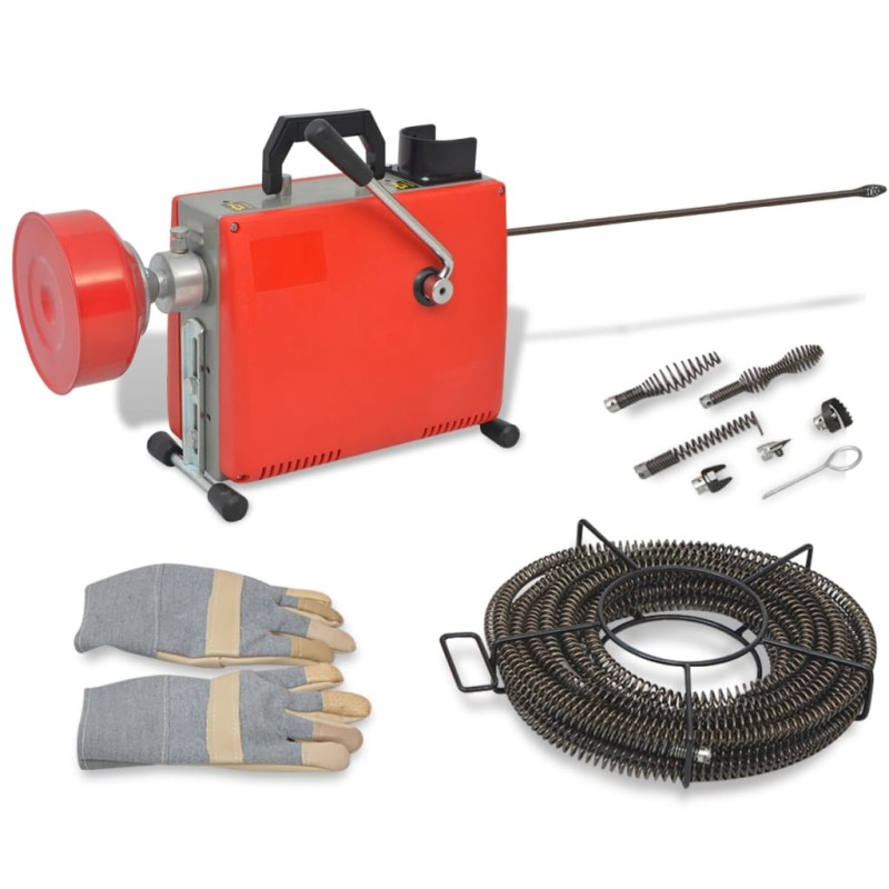 vidaXL Máquina para limpieza de tuberías 250 W 15mx16mm 4,5mx9,5mm vidaXL Máquina para limpieza de tuberías 250 W 15mx16mm 4,5mx9,5mm