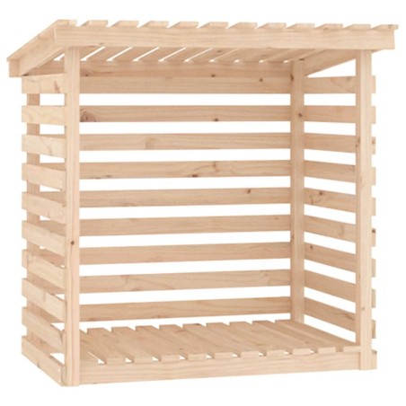 vidaXL Leñero de madera maciza de pino 108x73x108 cm