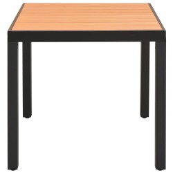 vidaXL Mesa de jardín de aluminio y WPC marrón 80x80x74 cm