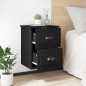 vidaXL Mesitas de noche de pared 2 uds negras 41,5x36x53 cm