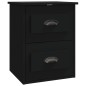 vidaXL Mesitas de noche de pared 2 uds negras 41,5x36x53 cm