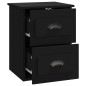 vidaXL Mesitas de noche de pared 2 uds negras 41,5x36x53 cm