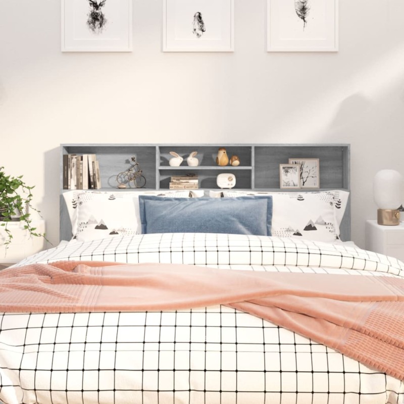 vidaXL Mueble cabecero gris Sonoma 180x19x103,5 cm vidaXL Mueble cabecero gris Sonoma 180x19x103,5 cm