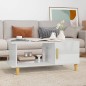 vidaXL Mesa de centro madera contrachapada blanco brillo 90x50x40 cm vidaXL Mesa de centro madera contrachapada blanco brillo 90x50x40 cm