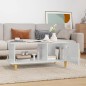 vidaXL Mesa de centro madera contrachapada blanco brillo 90x50x40 cm vidaXL Mesa de centro madera contrachapada blanco brillo 90x50x40 cm