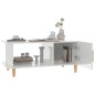 vidaXL Mesa de centro madera contrachapada blanco brillo 90x50x40 cm vidaXL Mesa de centro madera contrachapada blanco brillo 90x50x40 cm