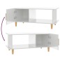 vidaXL Mesa de centro madera contrachapada blanco brillo 90x50x40 cm vidaXL Mesa de centro madera contrachapada blanco brillo 90x50x40 cm
