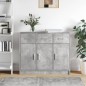 vidaXL Aparador madera de ingeniería gris hormigón 91x28x75 cm vidaXL Aparador madera de ingeniería gris hormigón 91x28x75 cm