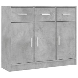 vidaXL Aparador madera de ingeniería gris hormigón 91x28x75 cm