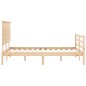 vidaXL Estructura de cama de matrimonio con cabecero madera maciza vidaXL Estructura de cama de matrimonio con cabecero madera maciza