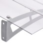 vidaXL Marquesina puerta policarbonato plata y transparente 120x90 cm vidaXL Marquesina puerta policarbonato plata y transparente 120x90 cm