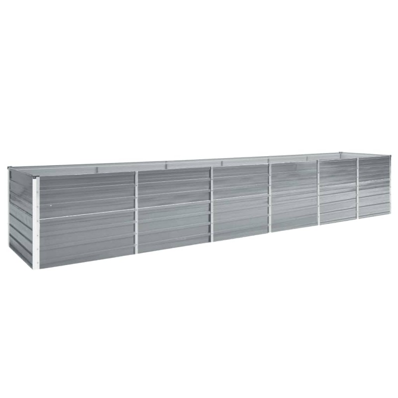 vidaXL Arriate de jardín de acero galvanizado gris 480x80x77 cm vidaXL Arriate de jardín de acero galvanizado gris 480x80x77 cm