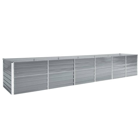 vidaXL Arriate de jardín de acero galvanizado gris 480x80x77 cm