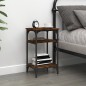 vidaXL Mesa auxiliar madera contrachapada roble ahumado 35x30x60 cm vidaXL Mesa auxiliar madera contrachapada roble ahumado 35x30x60 cm
