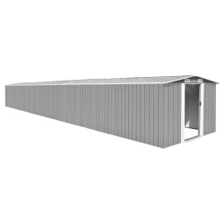 vidaXL Cobertizo de jardín acero galvanizado gris 257x990x181 cm