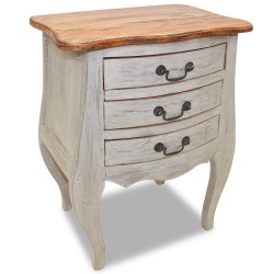 vidaXL Mesita de noche de madera maciza reciclada 48x35x64 cm