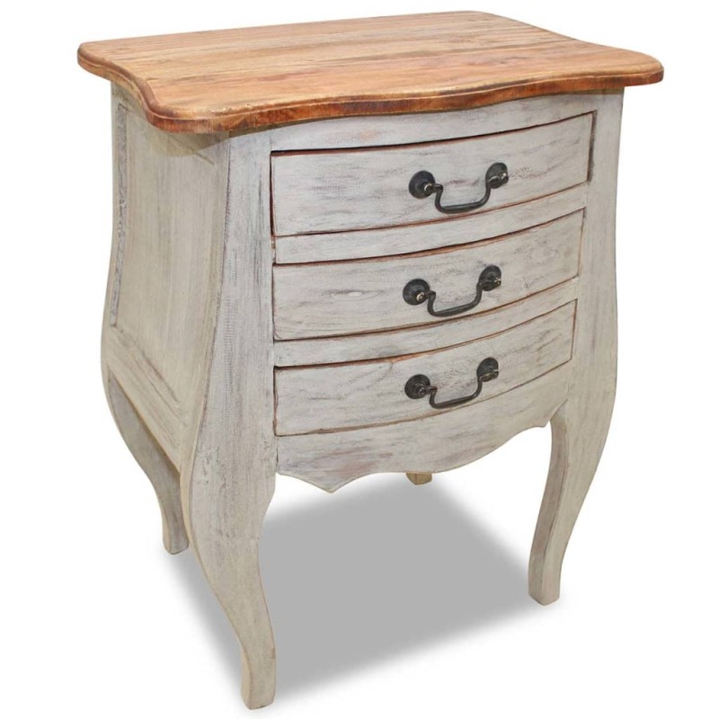 vidaXL Mesita de noche de madera maciza reciclada 48x35x64 cm vidaXL Mesita de noche de madera maciza reciclada 48x35x64 cm