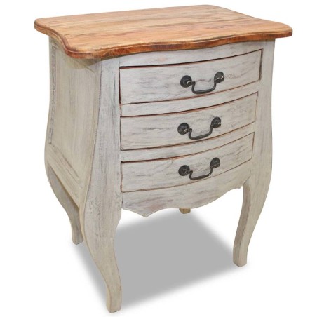 vidaXL Mesita de noche de madera maciza reciclada 48x35x64 cm