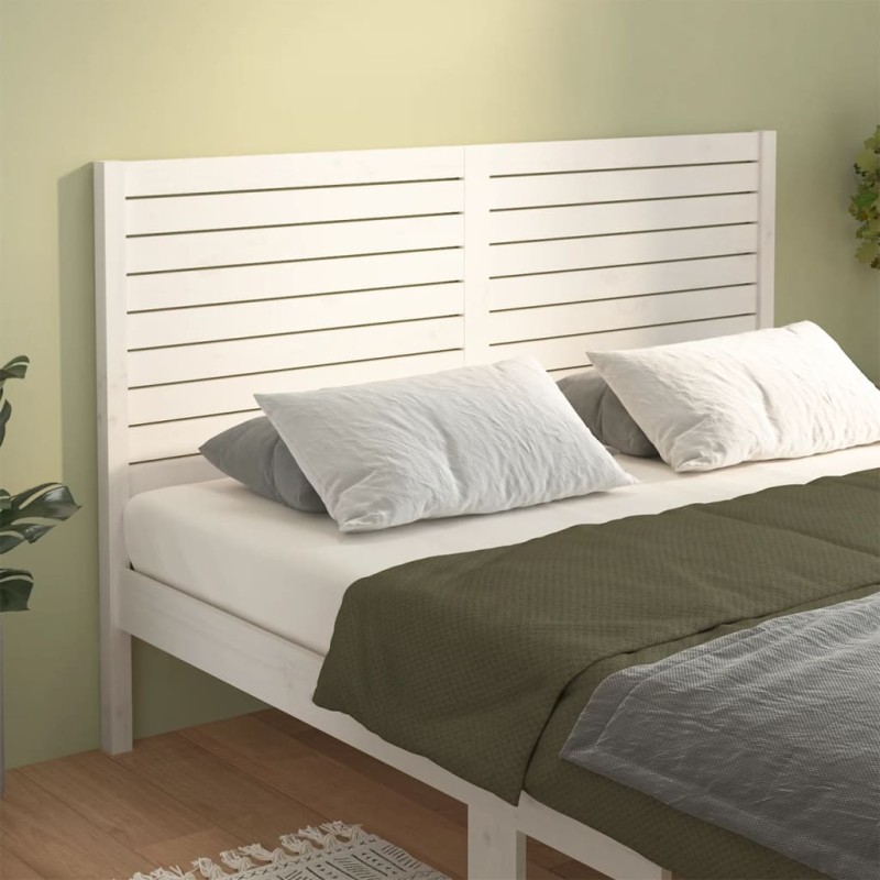 vidaXL Cabecero de cama madera maciza de pino blanco 166x4x100 cm vidaXL Cabecero de cama madera maciza de pino blanco 166x4x100 cm