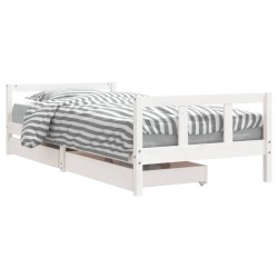 vidaXL Estructura cama niños con cajones madera pino blanco 90x200 cm