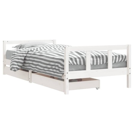 vidaXL Estructura cama niños con cajones madera pino blanco 90x200 cm