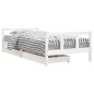 vidaXL Estructura cama niños con cajones madera pino blanco 90x200 cm vidaXL Estructura cama niños con cajones madera pino blanco 90x200 cm
