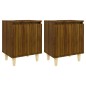 vidaXL Mesitas de noche 2 uds con patas madera marrón roble 40x30x50cm