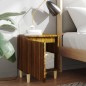 vidaXL Mesitas de noche 2 uds con patas madera marrón roble 40x30x50cm